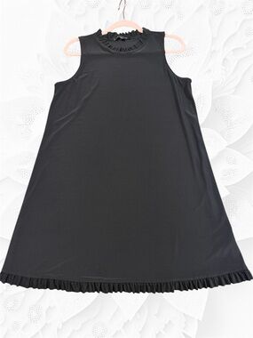 Sleeveless Black Ruffle-Hem Dress